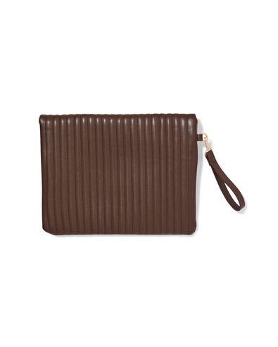 Laptoptasche 37 x 28 x 2,5 cm mit Umschlag, durchgesteppt dunkelbraun - 18760012 - HEMA