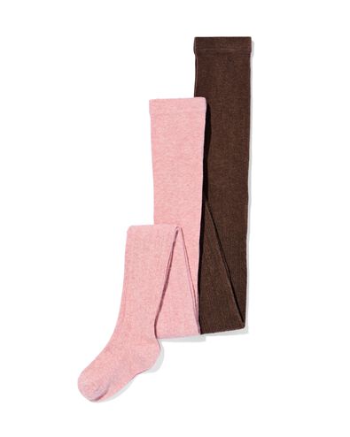 collants fille maille torsad&eacute;e 2 paires marron - 4310520BROWN - HEMA