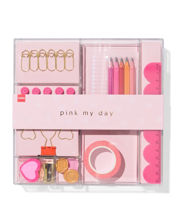 cadeauset bureau accessoires roze - 14100222 - HEMA
