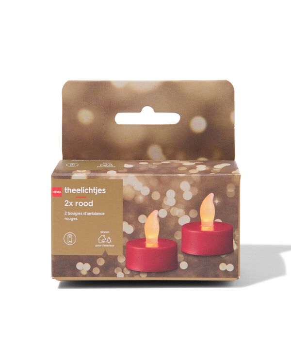 2 bougies d’ambiance LED rouge - 25550037 - HEMA