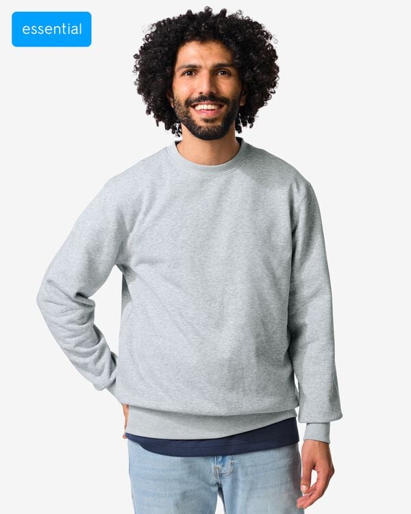 pull homme Daryl coupe classique molleton gris clair gris clair - 2148120LIGHTGREY - HEMA