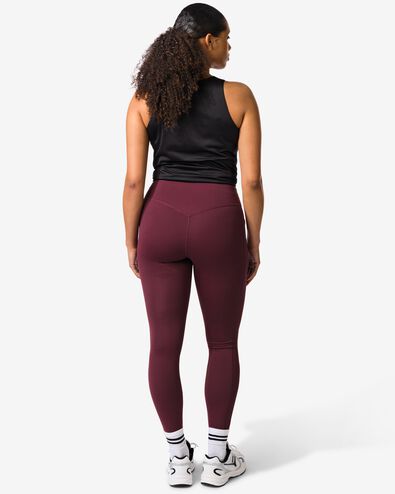 damessportlegging bordeauxrood bordeauxrood - 36000541BURGUNDYRED - HEMA