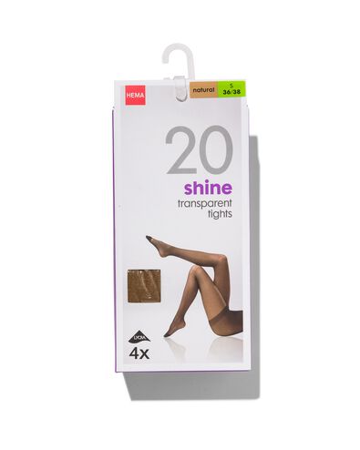 collants brillants transparents 20 deniers - 4 pi&egrave;ces beige beige - 4012230BEIGE - HEMA