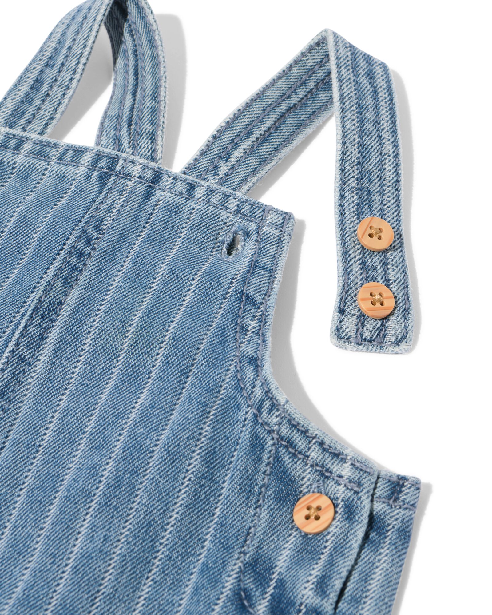 Baby-Latzhose, gestreift jeansfarben jeansfarben - 33186870DENIM - HEMA