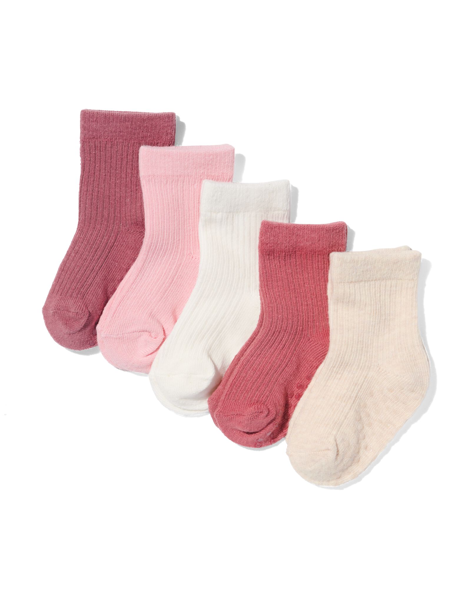 5 paires de chaussettes b&eacute;b&eacute; avec coton rose - 1000028759 - HEMA