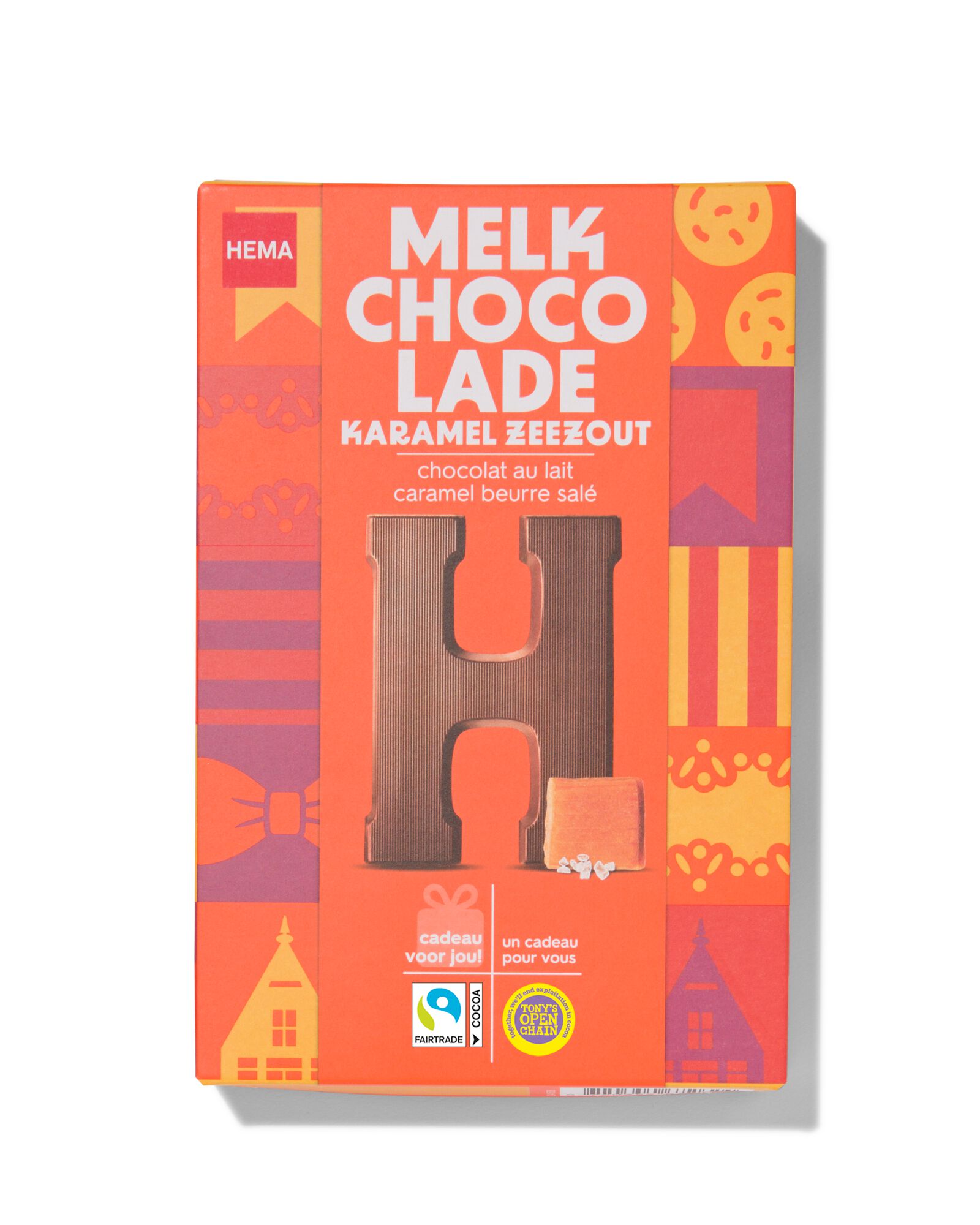 lettre chocolat lait caramel sel de mer H 135g - 24415108 - HEMA