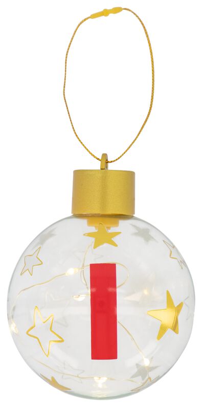 LED kerstballen glas Ø 8 cm A t/m Z goud - 1000017561 - HEMA