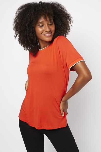 t-shirt femme orange - 1000021244 - HEMA