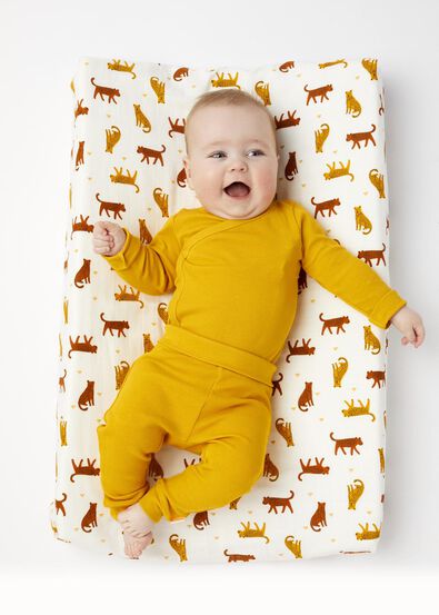 pantalon bambou stretch pour nouveau-né-prématuré jaune jaune - 1000013405 - HEMA