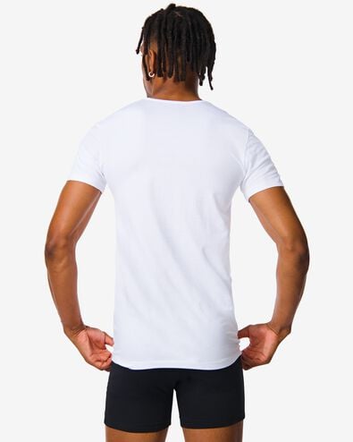 2 t-shirts homme slim fit col en v sans coutures blanc M - 19184532 - HEMA