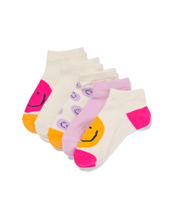 socquettes enfant visages - 5 paires beige beige - 4320755BEIGE - HEMA