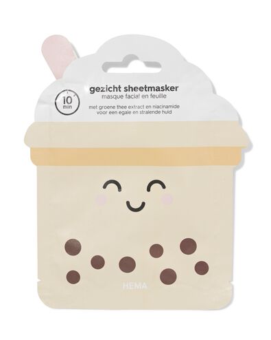 masque facial en feuille bubble tea - 17860180 - HEMA