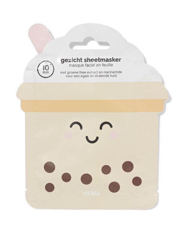 masque facial en feuille bubble tea - 17860180 - HEMA
