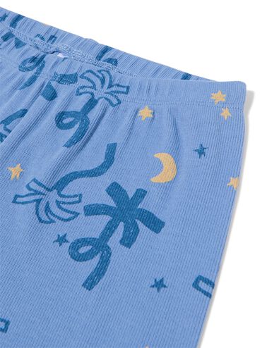 kinderpyjama rib palmen blauw blauw - 23000760BLUE - HEMA