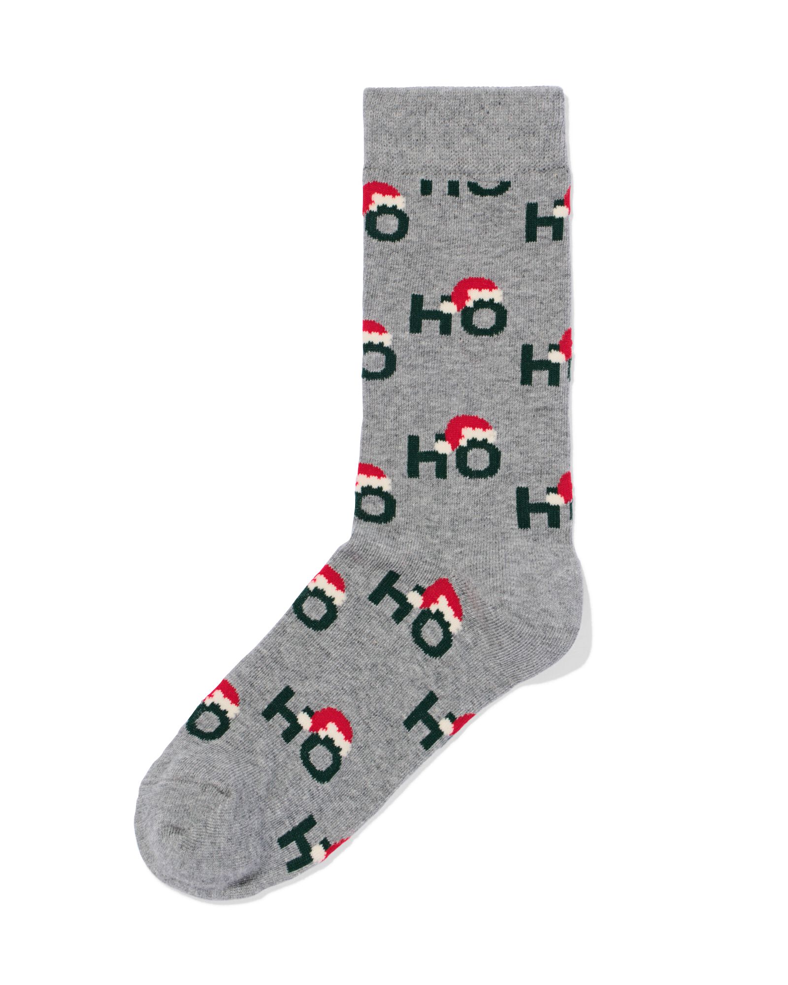 chaussettes homme "ho ho ho" gris chin&eacute; - 4120165GREYMELANGE - HEMA