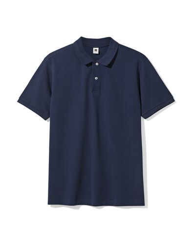 herenpolo donkerblauw donkerblauw - 2140340DARKBLUE - HEMA