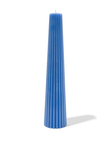 Kerze, gerippt, 34 cm, blau - 13506033 - HEMA