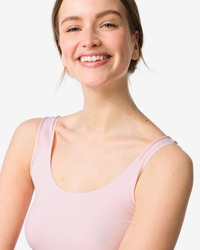 chemise femme sans couture bretelles larges rose p&acirc;le rose p&acirc;le - 19602980LIGHTPINK - HEMA