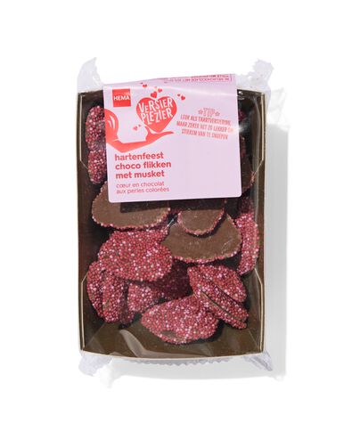 d&eacute;coration pour g&acirc;teau - pastilles choco coeurs avec perles de sucre 150g - 10280048 - HEMA