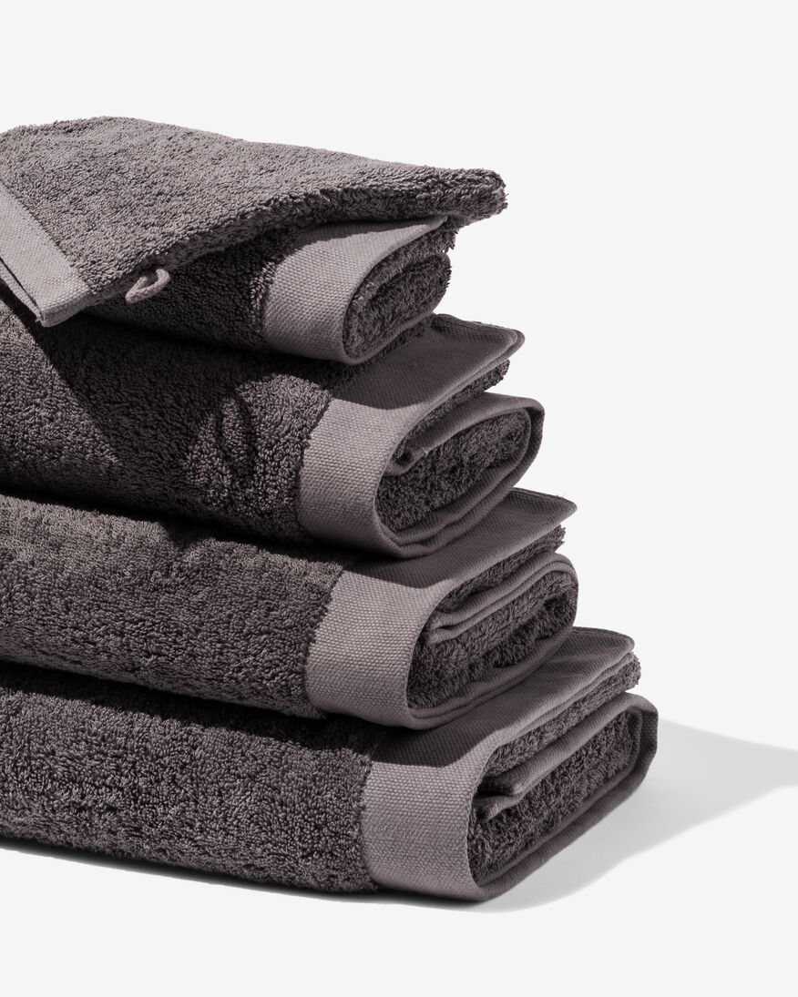 serviettes de bain - hôtel extra doux gris foncé gris foncé - 1000015155 - HEMA