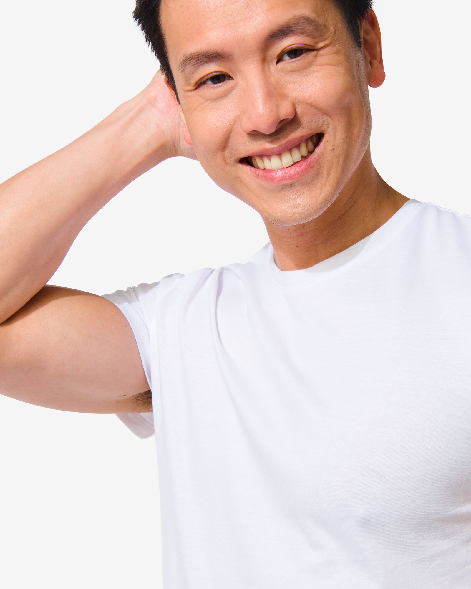 heren t-shirt regular fit o-hals extra lang - 2 stuks wit wit - 1000009941 - HEMA