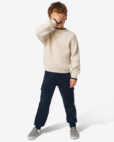 kinderbroek cargo regular fit donkerblauw donkerblauw - 30711808DARKBLUE - HEMA