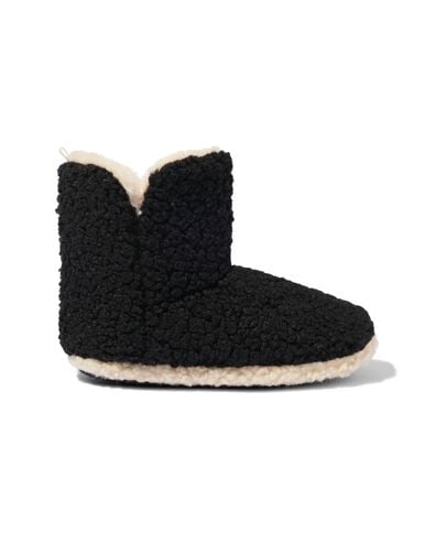 chaussons femme peluche noirs noir - 34840080BLACK - HEMA