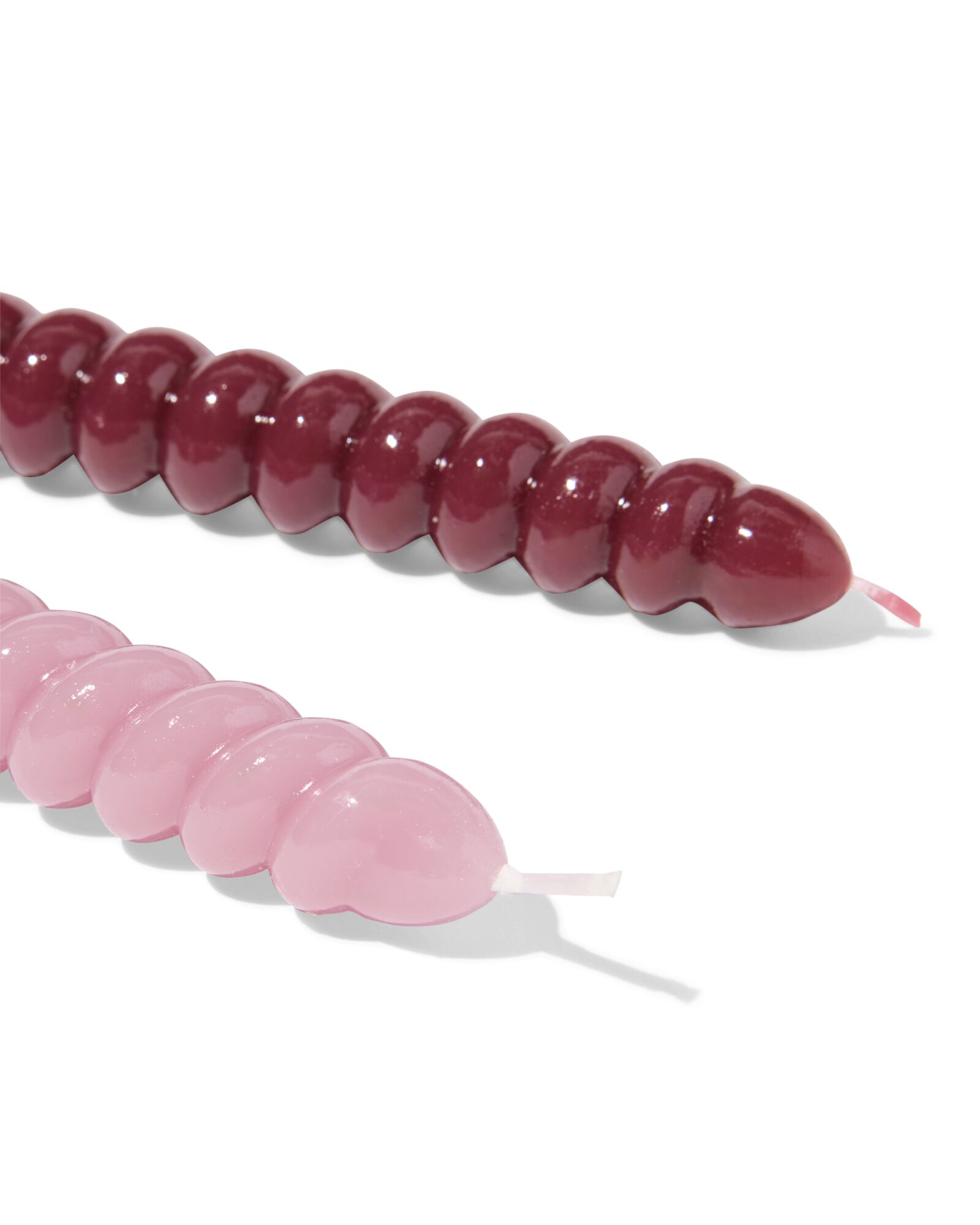 bougies d"int&eacute;rieur ⌀2,2x25cm torsad&eacute;es roses - 4 pi&egrave;ces - 13506124 - HEMA