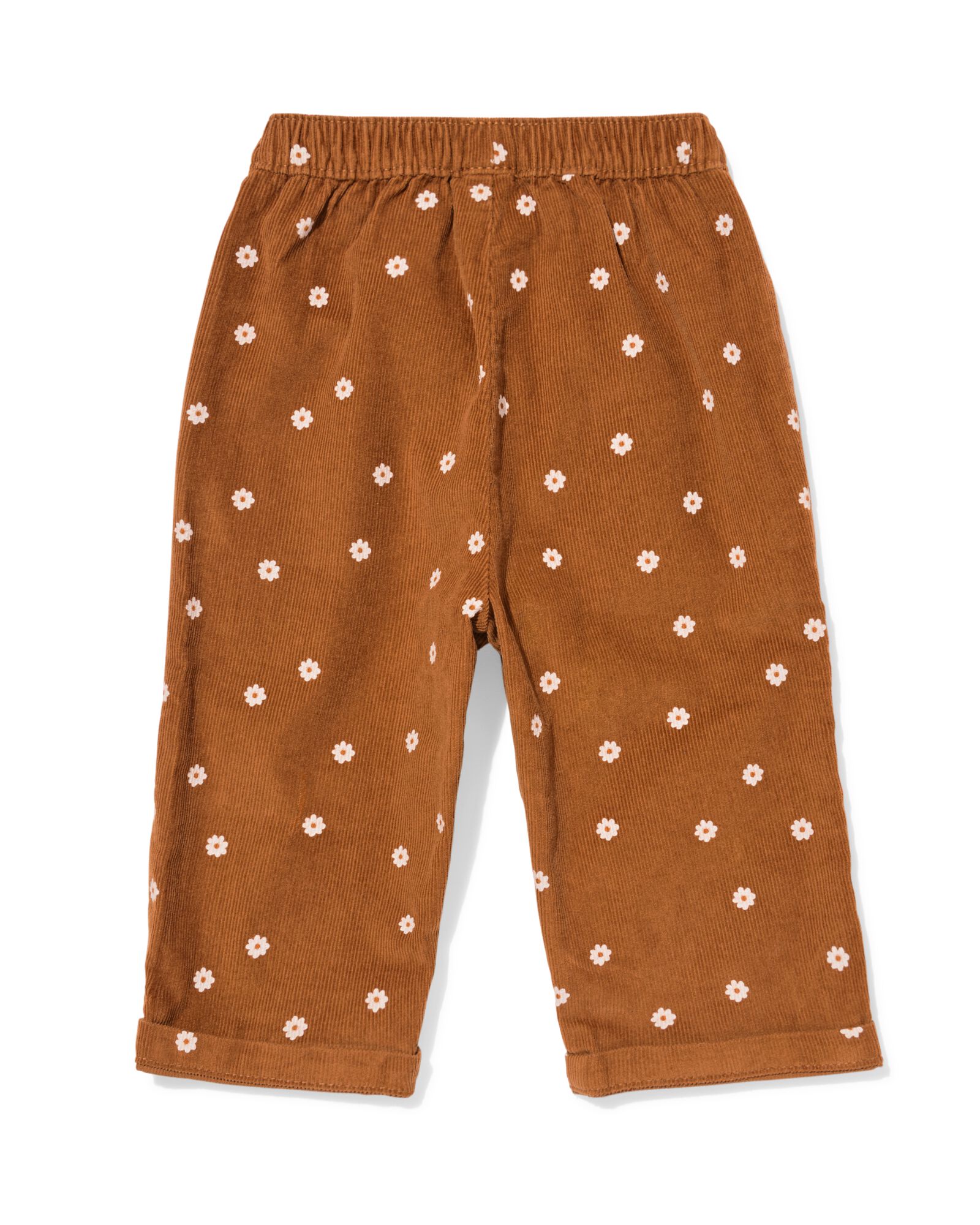 pantalon b&eacute;b&eacute; velours c&ocirc;tel&eacute; fleurs marron marron - 33048570BROWN - HEMA