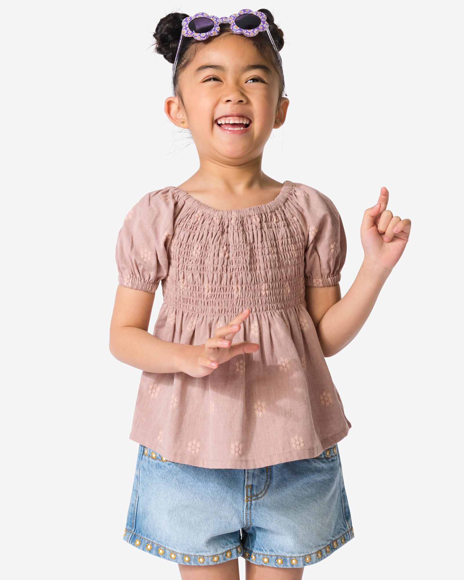 chemisier enfant fleurs vieux rose vieux rose - 30866027OLDPINK - HEMA