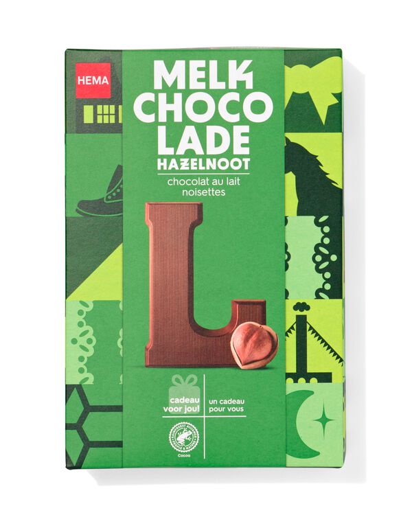 lettre L en chocolat aux noisettes 140g noisette lait L - 24414012 - HEMA
