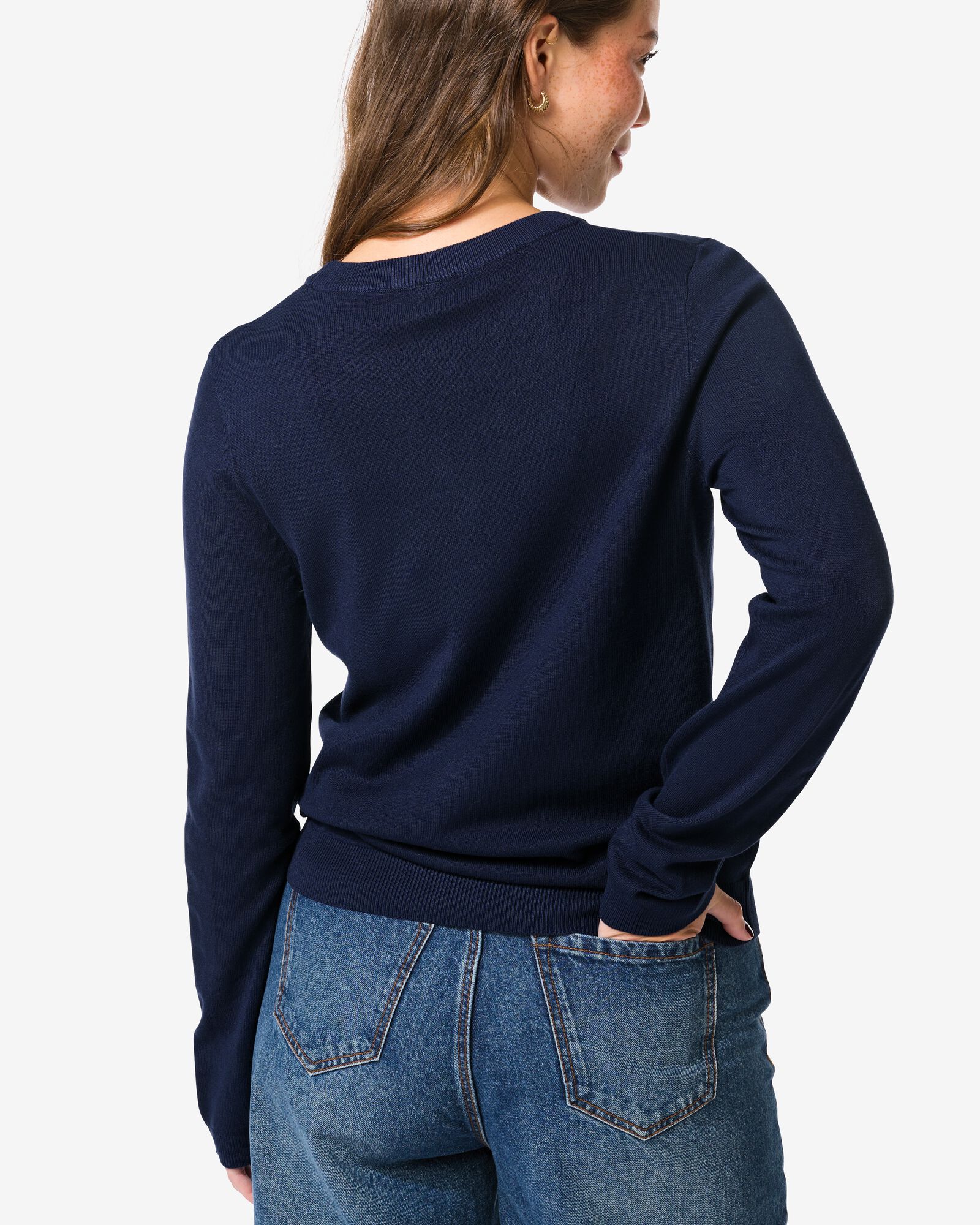 pull femme lilas  bleu fonc&eacute; - 36204780DARKBLUE - HEMA