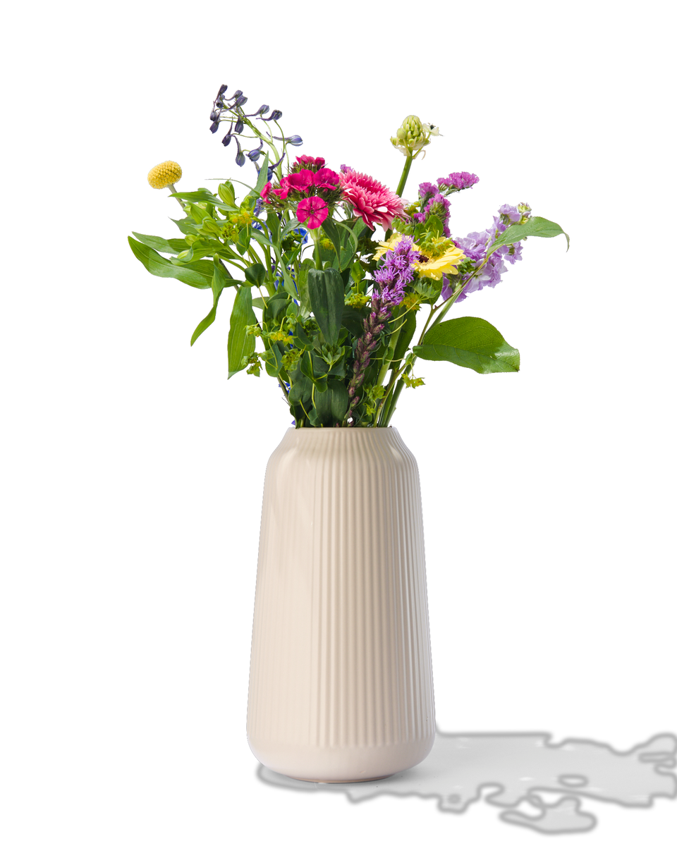 Vase, Ø 16 x 30 cm, Keramik, cremeweiß - 13322011 - HEMA