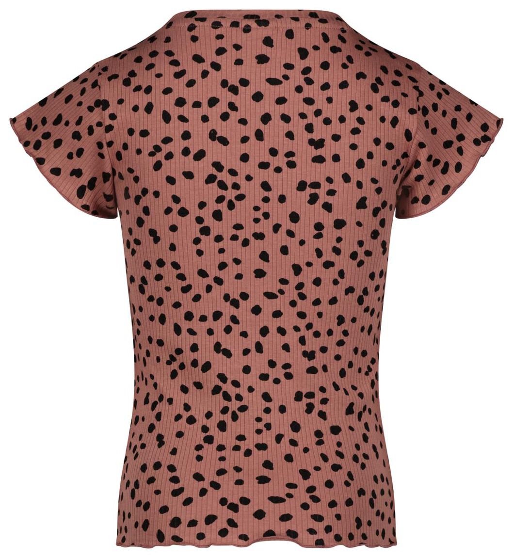 Kinder-T-Shirt, gerippt rosa - 1000027651 - HEMA