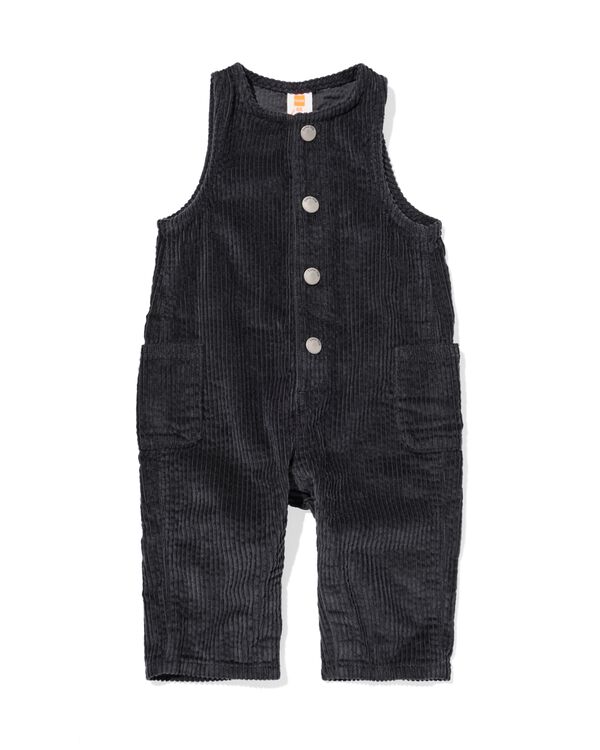 babyjumpsuit corduroy  donkergrijs donkergrijs - 33168870DARKGREY - HEMA