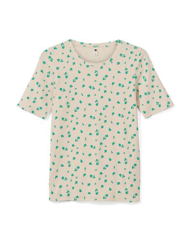 Damen-Shirt Clara, Feinripp eierschalenfarben M - 36257352 - HEMA