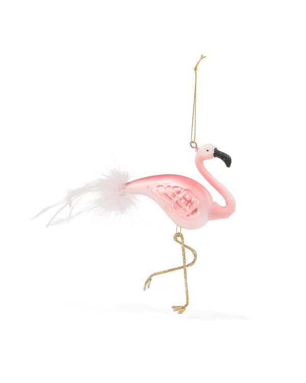 Baumschmuck, Flamingo, rosa, Glas, 13 cm - 25180230 - HEMA