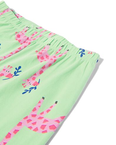 pyjama enfant coton stretch girafe et t-shirt de nuit poupée vert 134/140 - 23031584 - HEMA