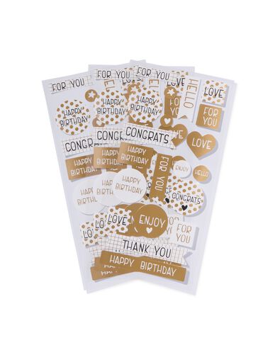 5er-Pack Aufkleberbogen, gold, 15.5 x 8 cm - 14700457 - HEMA