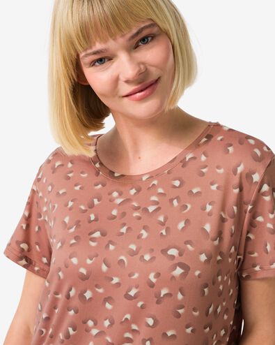 chemise de nuit femme micro animaux marron clair - 23498725LIGHTBROWN - HEMA