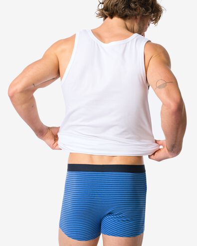 korte herenboxers katoen stretch - 3 stuks donkerblauw - 19190250DARKBLUE - HEMA