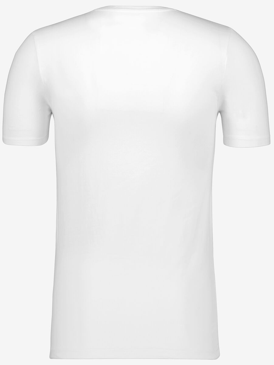Herren-T-Shirt, Slim Fit, Rundhalsausschnitt weiß XXL - 34276807 - HEMA