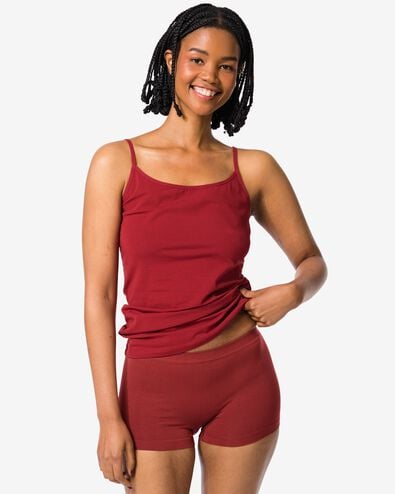 boxer femme sans couture microfibre rouge fonc&eacute; - 19601614DARKRED - HEMA