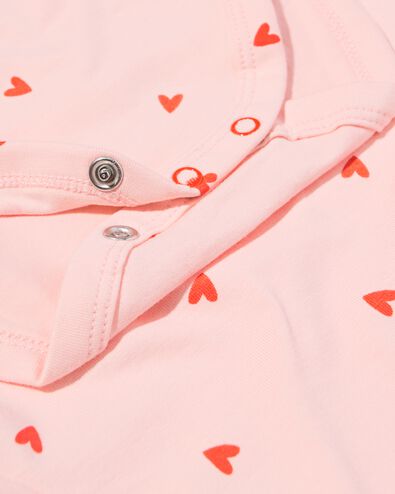 body coton extensible c&oelig;urs - 3 pi&egrave;ces rose rose - 33304350PINK - HEMA