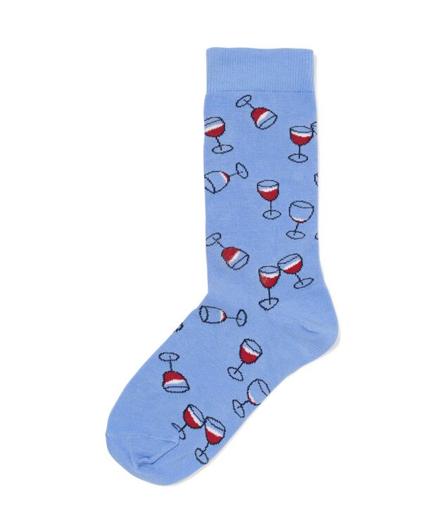 chaussettes pour adultes "toast to the host". bleu bleu - 4124155BLUE - HEMA