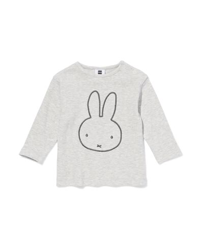 Miffy Newborn-Shirt, gerippt graumeliert - 33433620GREYMELANGE - HEMA