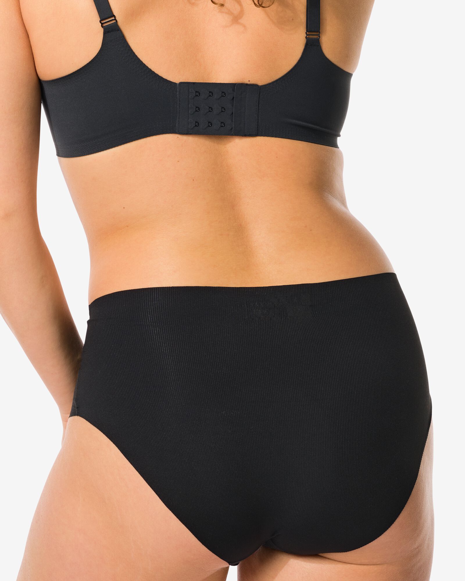 dames tailleslip micro rib ultimate comfort zwart zwart - 19668104BLACK - HEMA