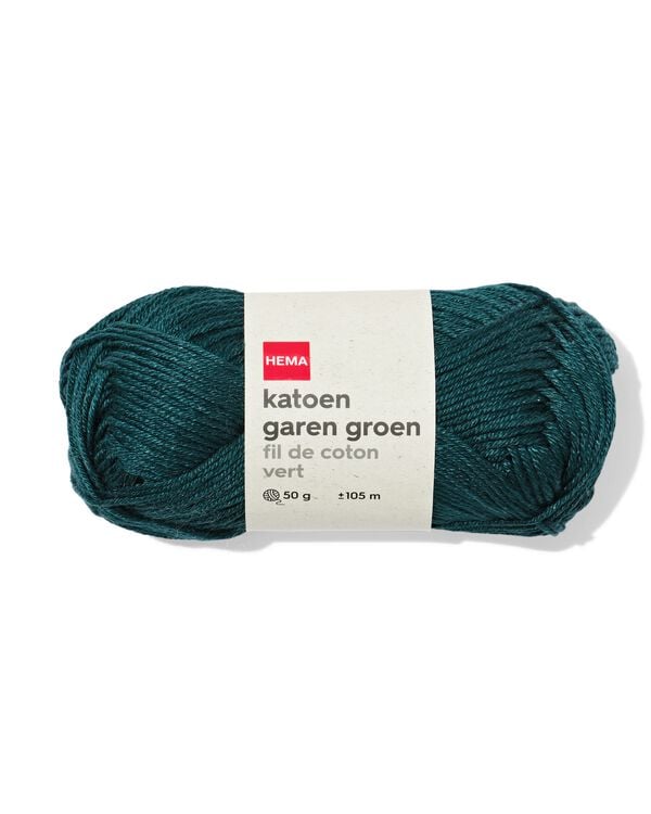 Baumwollgarn, 50 g, 105 m, Gr&uuml;n - 60702861 - HEMA