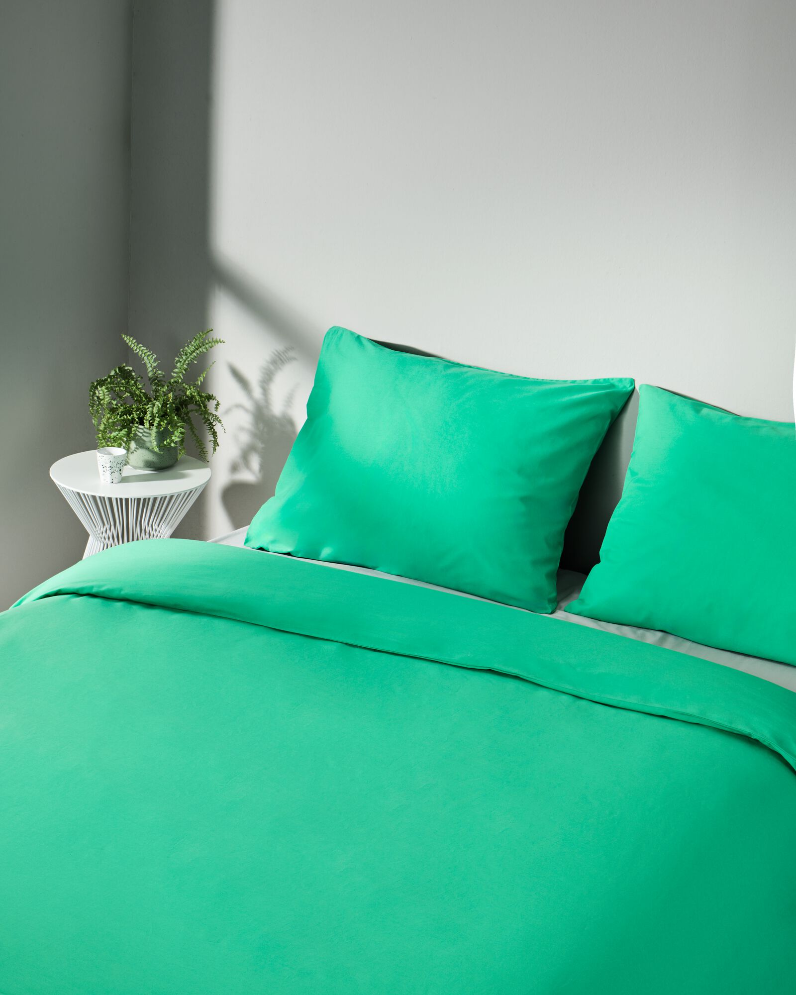 housse de couette 240x200/220 cm coton doux vert - 5750072 - HEMA