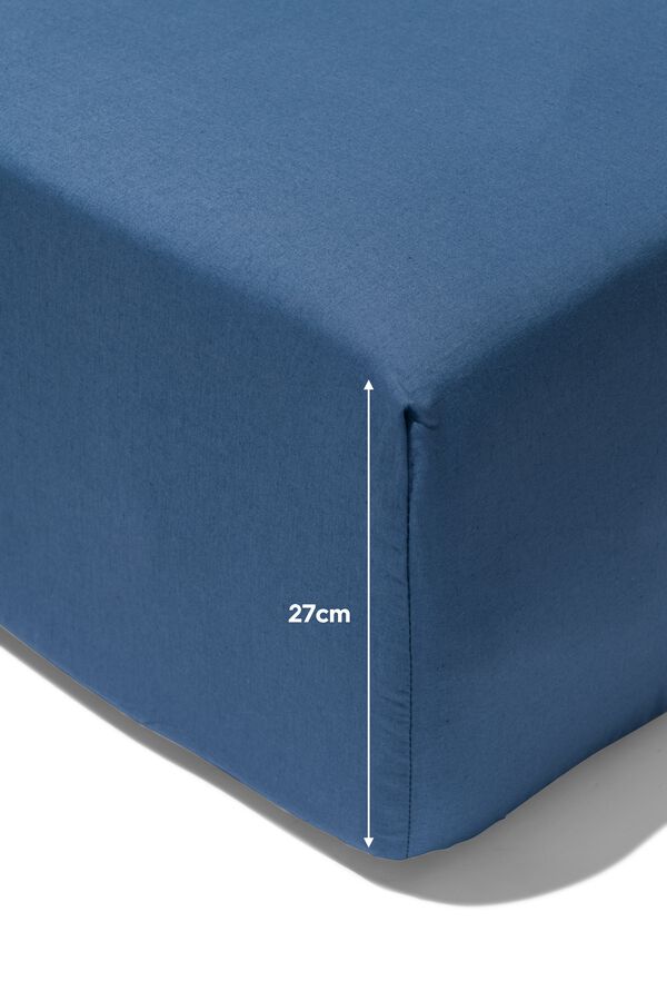 drap-housse boxspring coton doux 90x220 bleu - 5180106 - HEMA